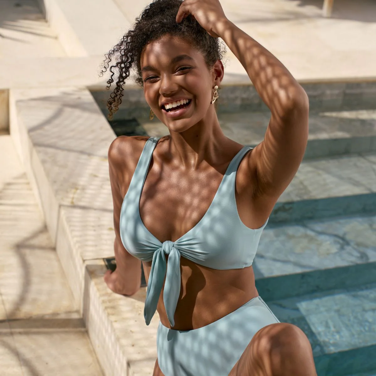 Ava Lift Up Bikini - Top and Bottom - Blue - Image 3